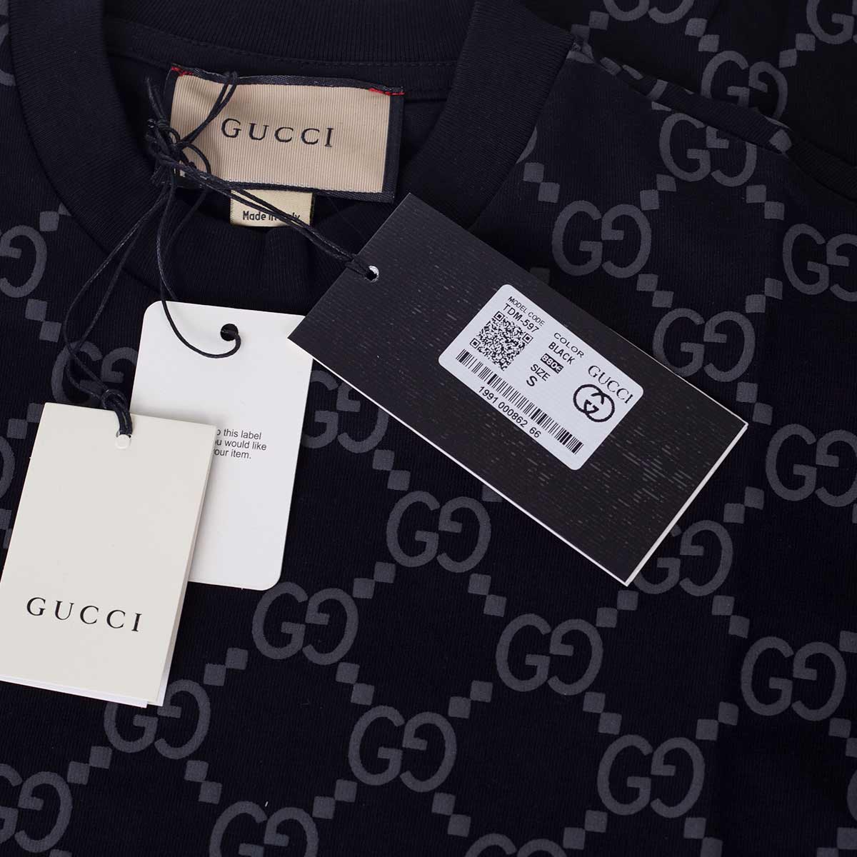 Koszulka męska t-shirt GUCCI 100% bawełna czarna