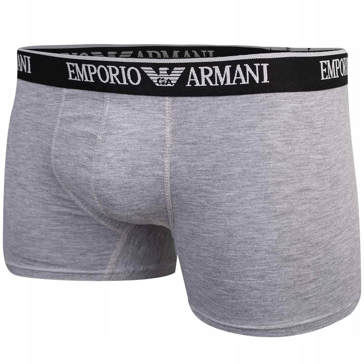 Męskie bokserki majtki EMPORIO ARMANI 3P czarne, granatowe, szare