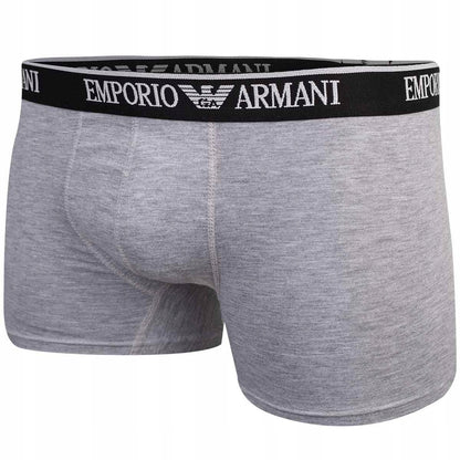 Męskie bokserki majtki EMPORIO ARMANI 3P czarne, granatowe, szare