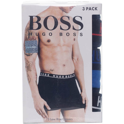 Bokserki męskie HUGO BOSS majtki 3 PARY BAWEŁNA czarne/granatowe/niebieskie