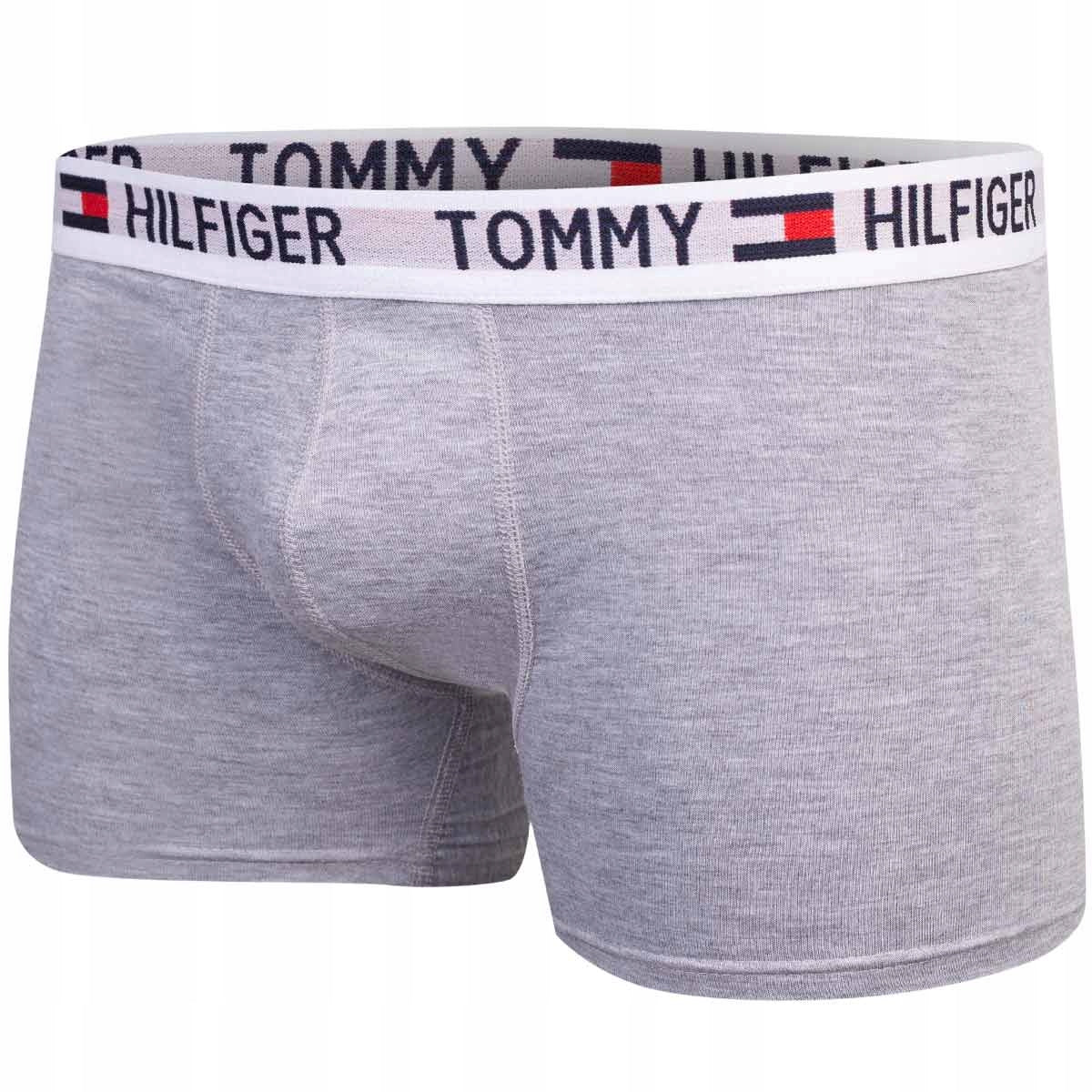 Męskie bokserki majtki TOMMY HILFIGER 3P czarne, grafitowe, szare