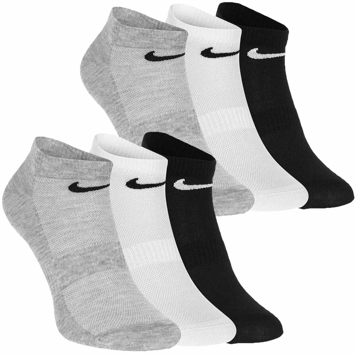 Męskie skarpetki GIFTBOX PREZENT stopki NIKE 6P czarne,białe,szare one size