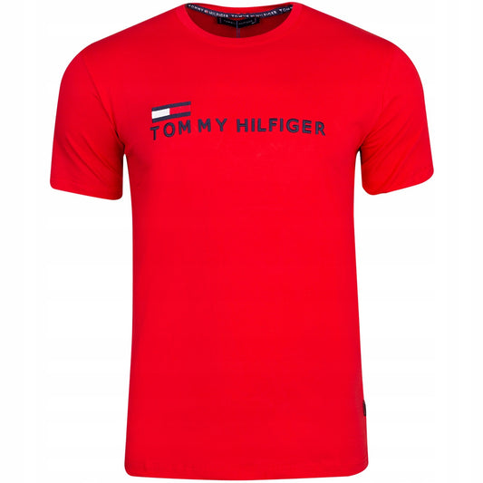 Koszulka męska t-shirt TOMMY HILFIGER 100% bawełna czerwona