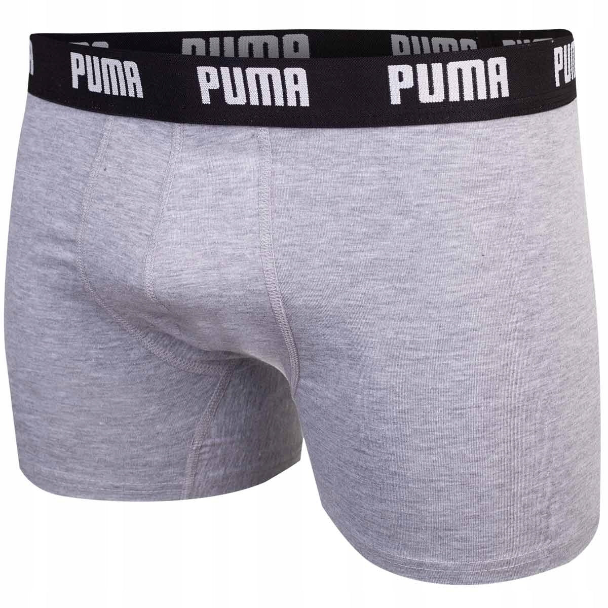 Męskie bokserki bawełniane majtki PUMA 3P czarne, granatowe, szare