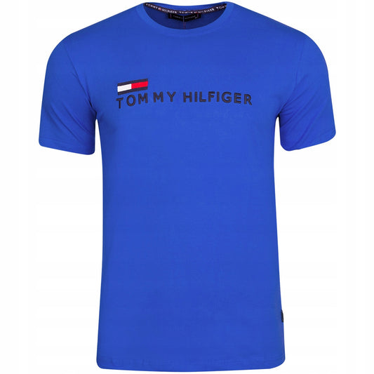 Koszulka męska t-shirt TOMMY HILFIGER 100% bawełna niebieska