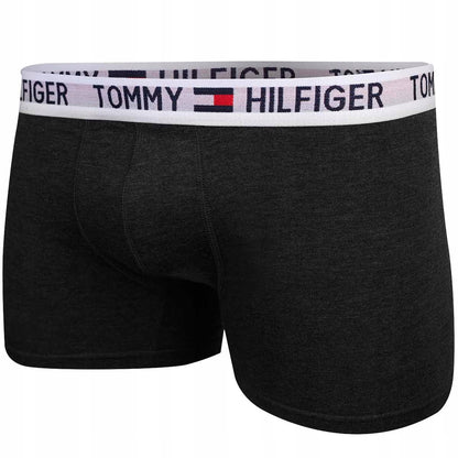 Męskie bokserki majtki TOMMY HILFIGER 3P czarne, grafitowe, szare