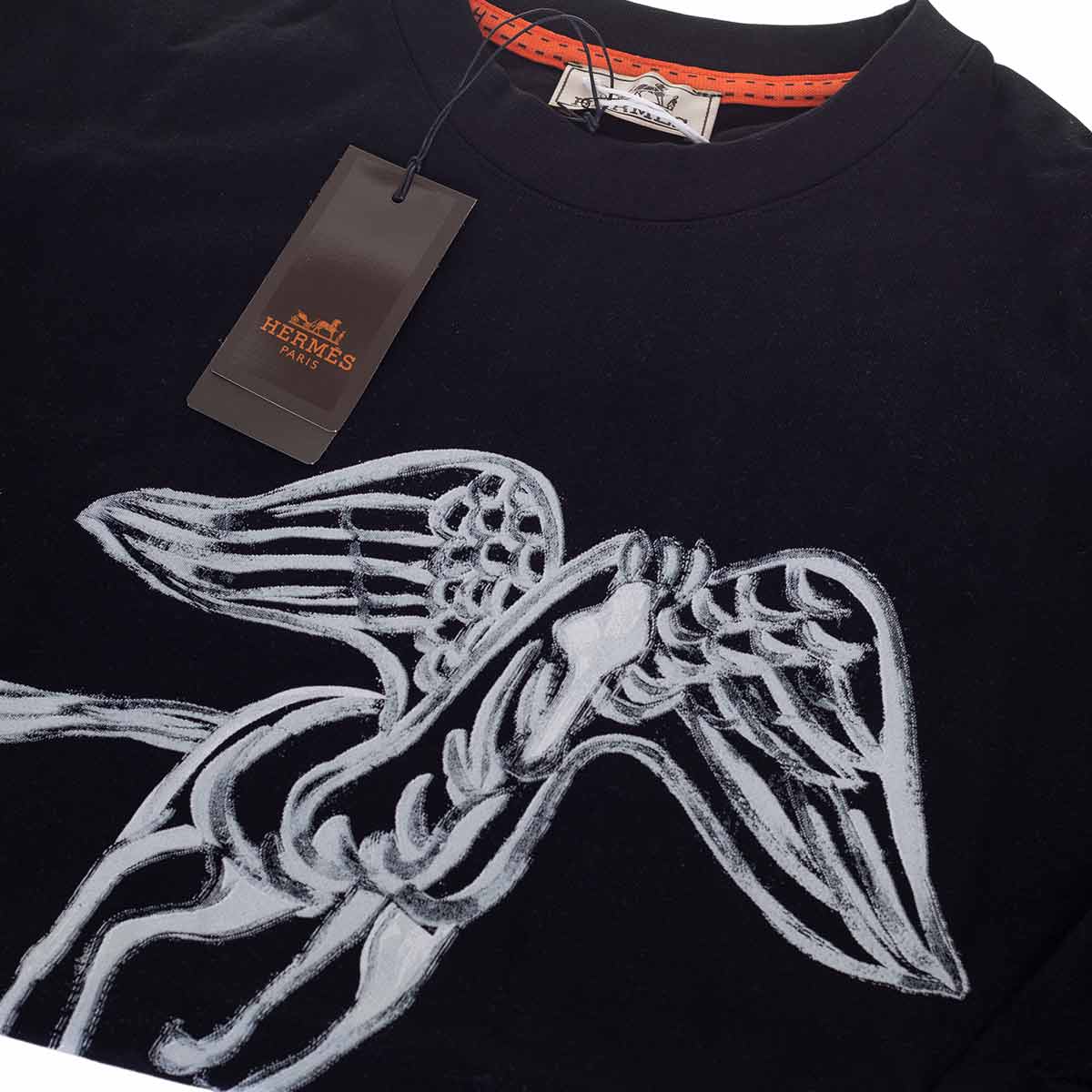 Koszulka męska t-shirt Hermès 100% bawełna czarna