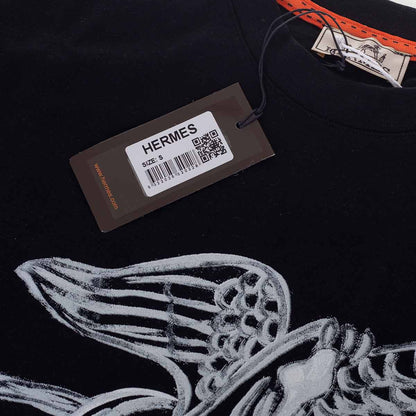 Koszulka męska t-shirt Hermès 100% bawełna czarna