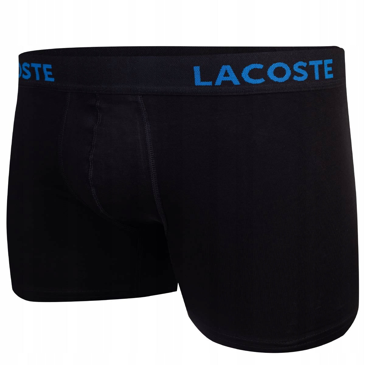 Męskie bokserki bawełniane majtki LACOSTE 3P czarne, granatowe, szare