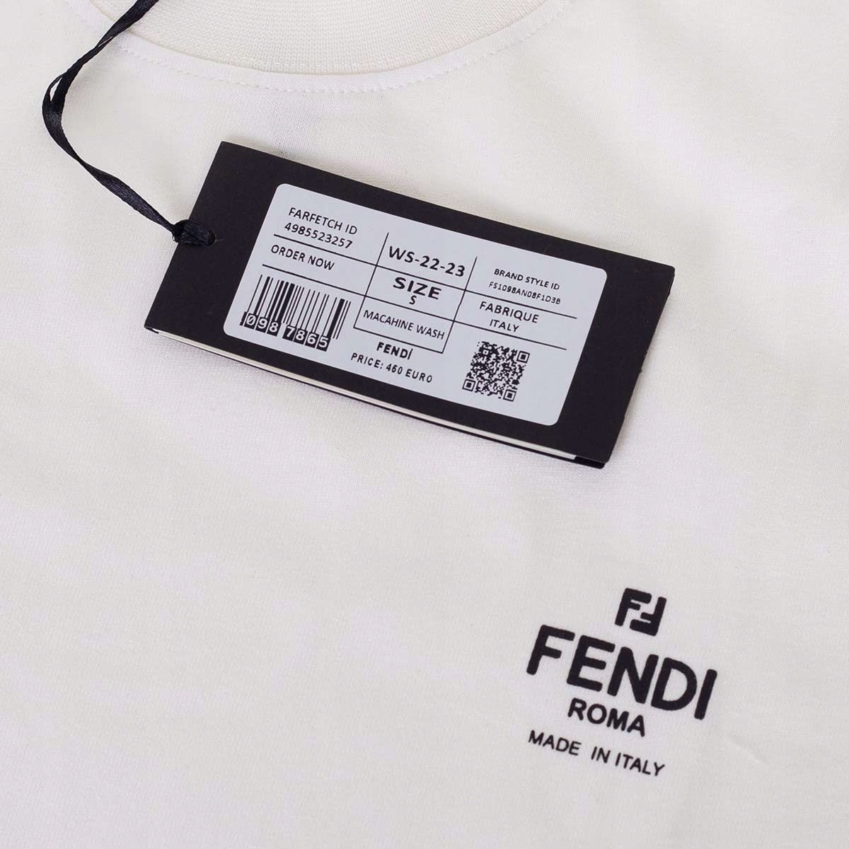 Koszulka męska t-shirt FENDI 100% bawełna biała