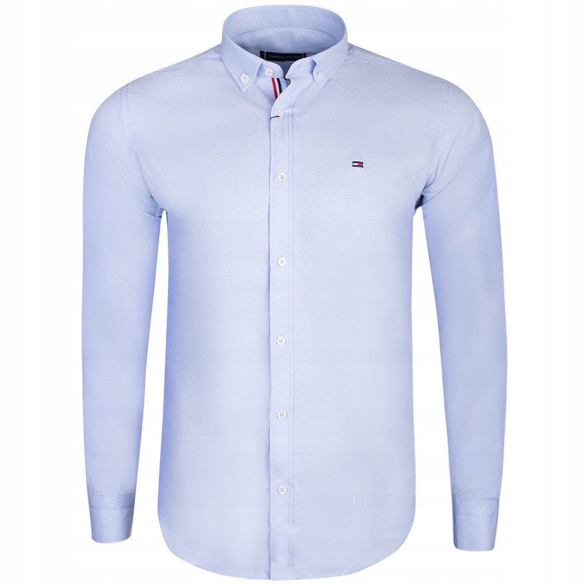 Koszula męska TOMMY HILFIGER długi rękaw BAWEŁNA niebieska