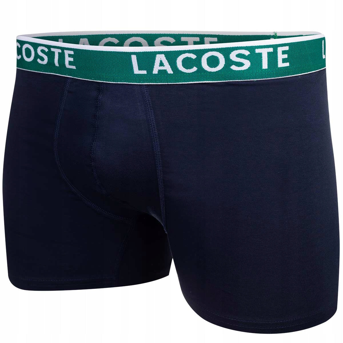 Męskie bokserki bawełniane majtki LACOSTE 3P czarne, szare, granatowe