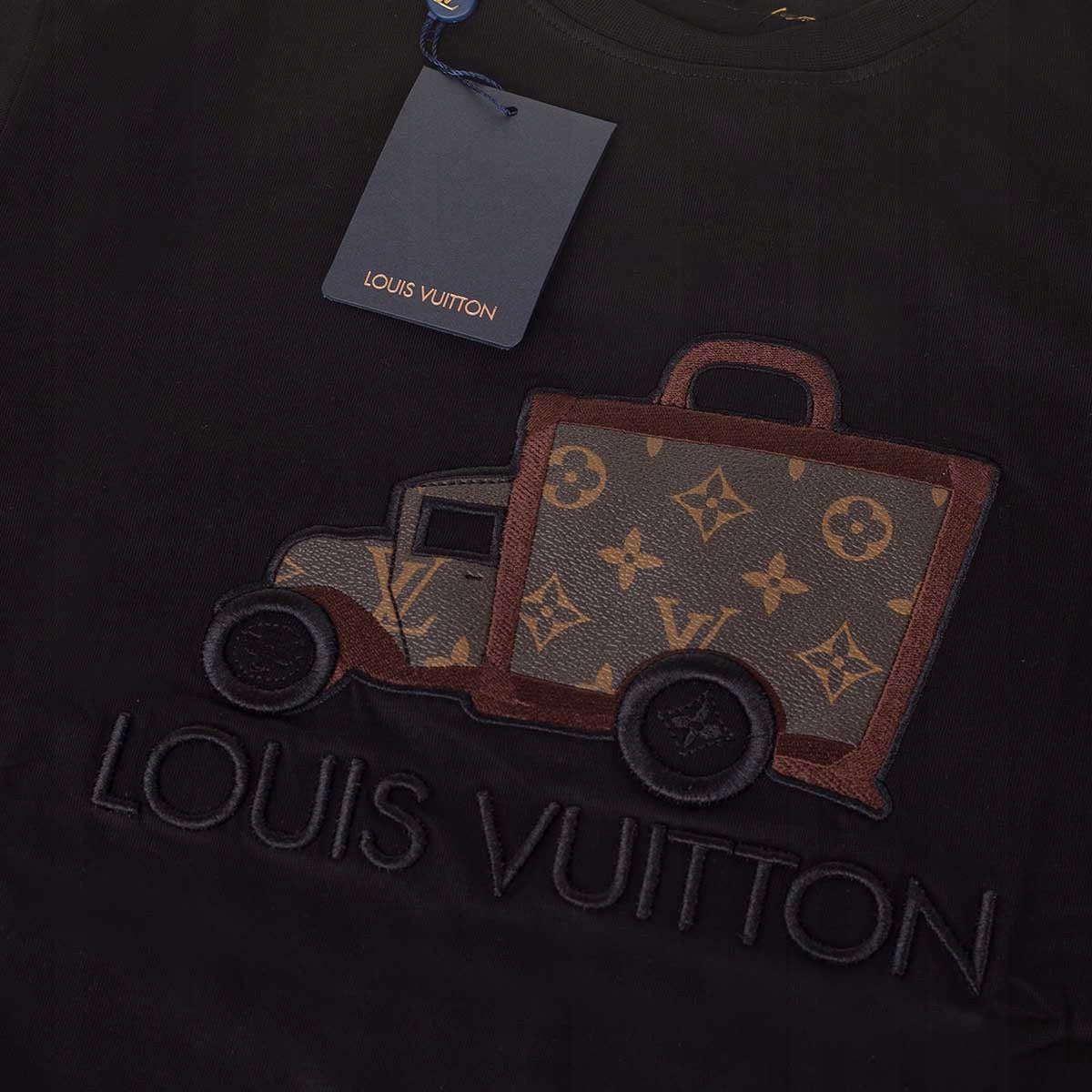 Koszulka męska t-shirt LOUIS VUITTON 100% bawełna czarna