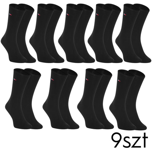 Skarpetki TOMMY HILFIGER 9 PAR skarpety bawełna długie czarne