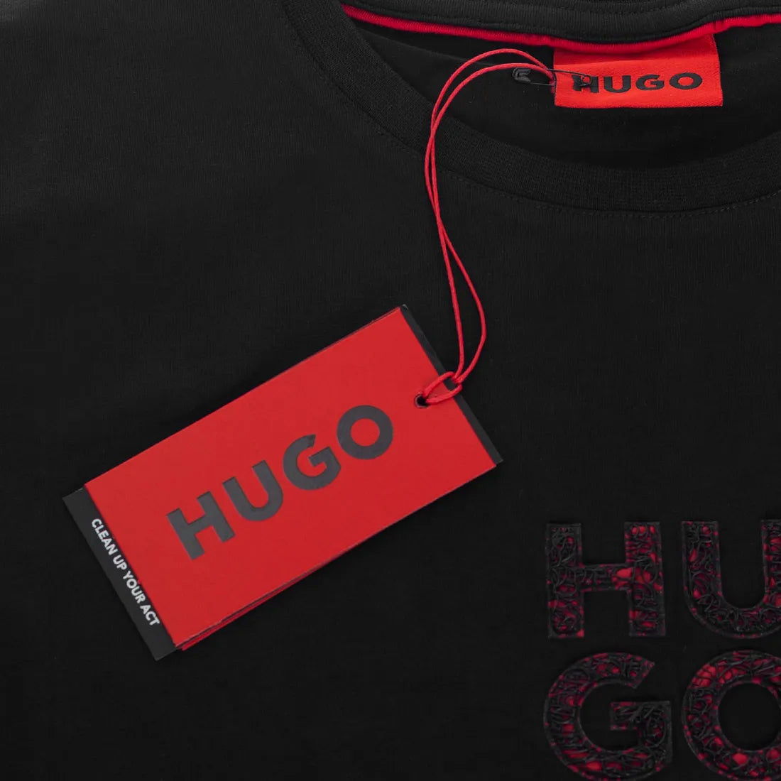 Koszulka męska t-shirt HUGO czarna 100% BAWEŁNA