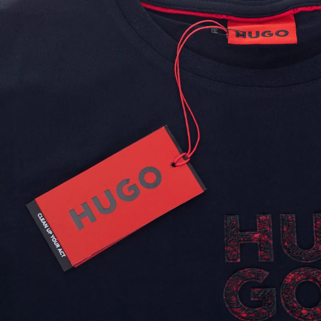 Koszulka męska t-shirt HUGO 100% BAWEŁNA granatowa