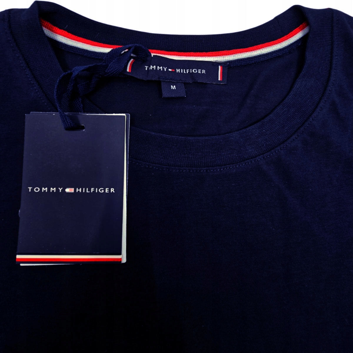 Koszulka męska t-shirt TOMMY HILFIGER długi rękaw BAWEŁNA granatowa