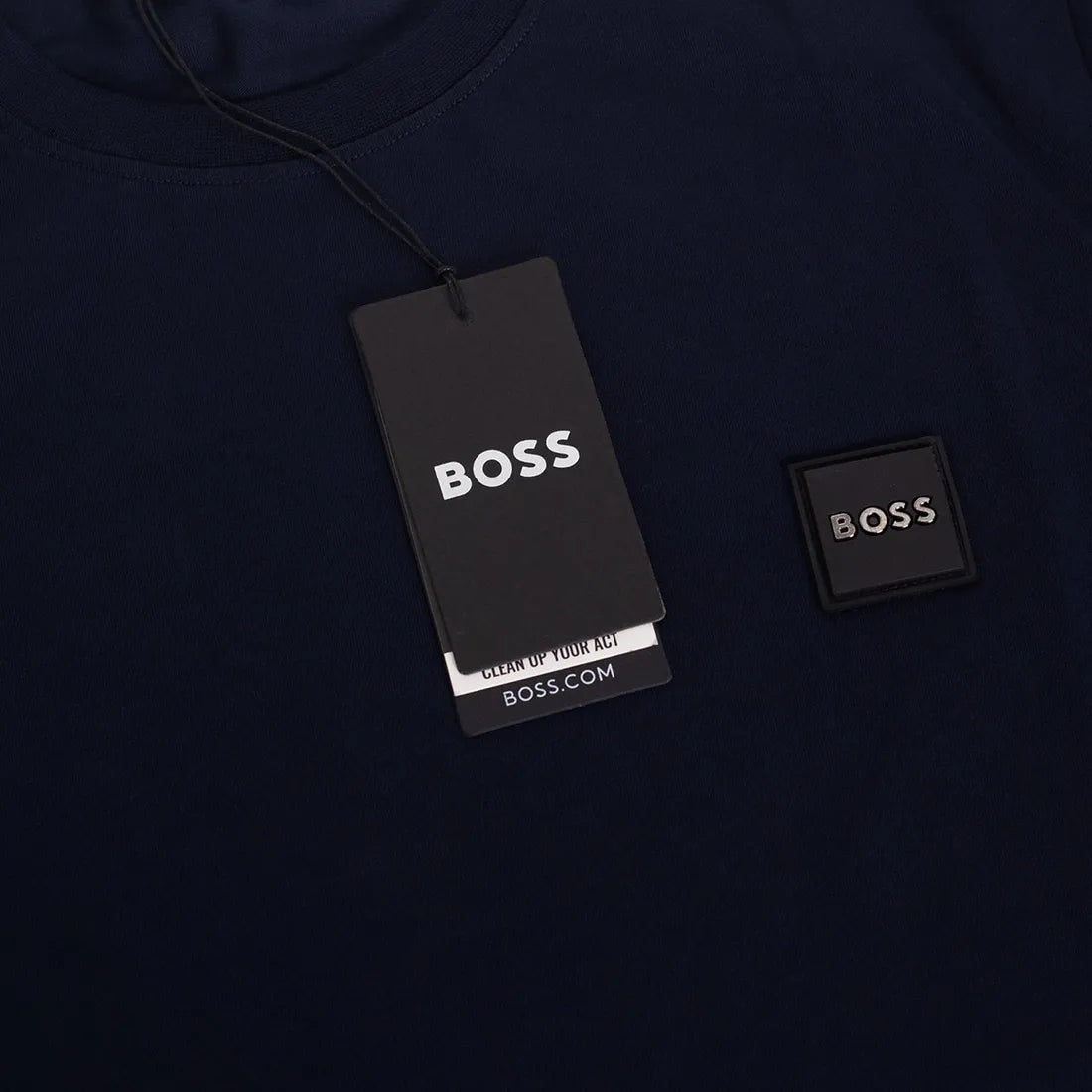 Koszulka męska t-shirt BOSS granatowa 100% bawełna