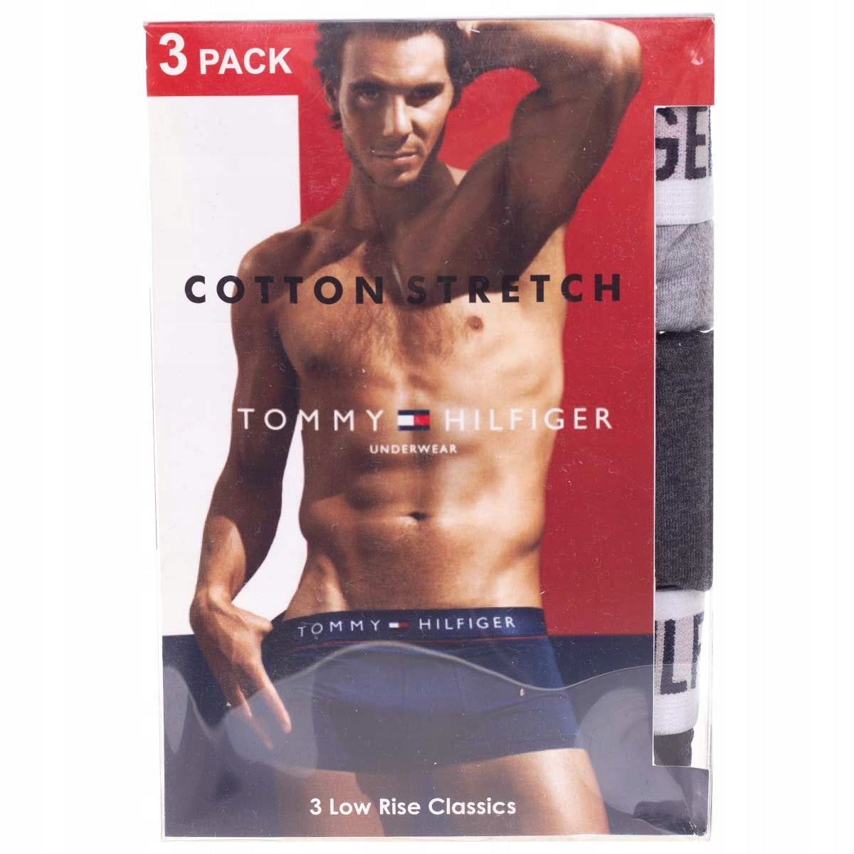 Męskie bokserki majtki TOMMY HILFIGER 3P czarne, grafitowe, szare