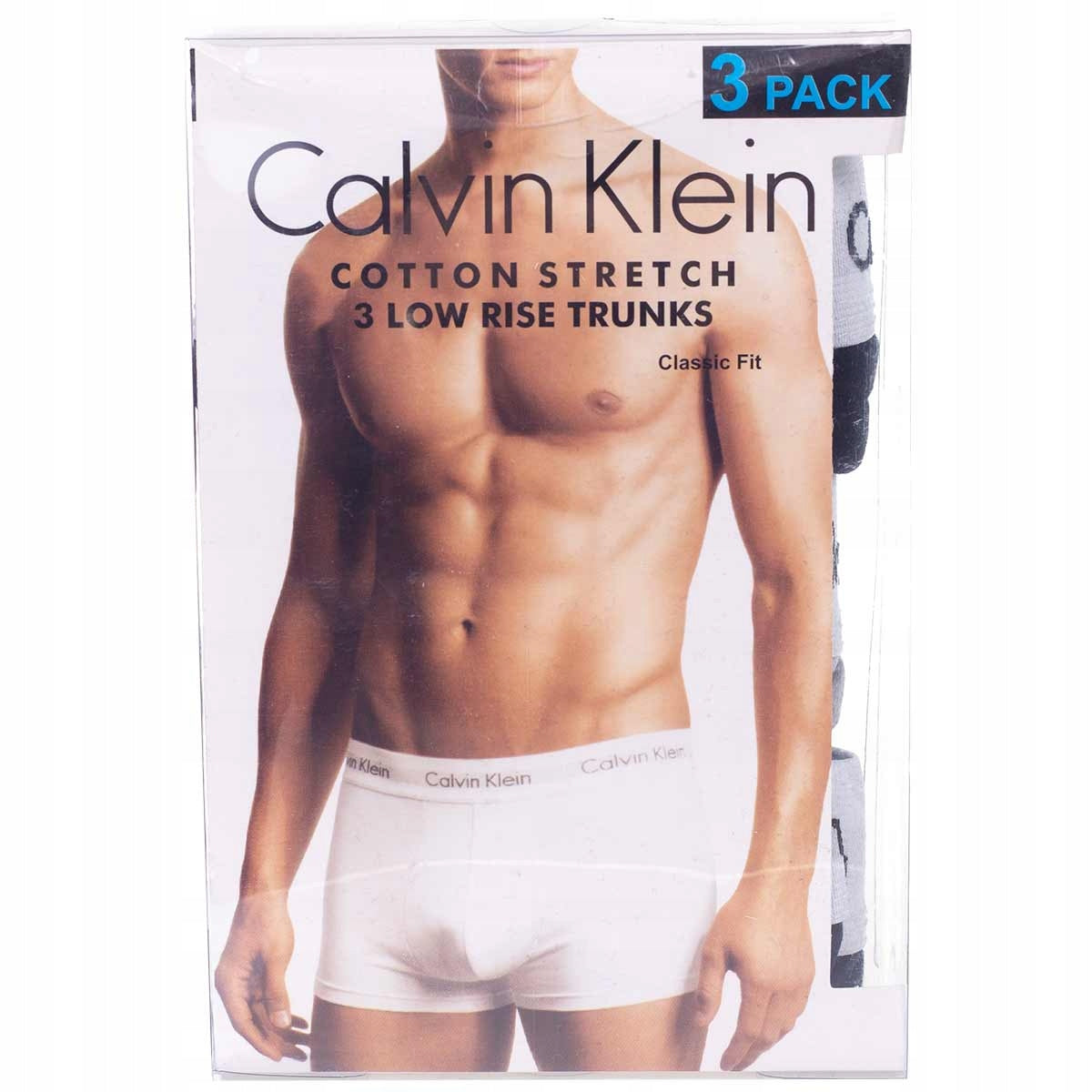 Męskie bokserki bawełniane majtki CALVIN KLEIN 3P czarne, szare