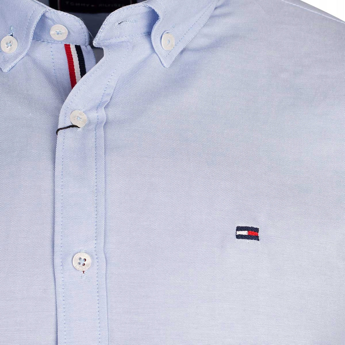 Koszula męska TOMMY HILFIGER długi rękaw BAWEŁNA niebieska