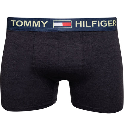 GIFTBOX Bokserki męskie TOMMY HILFIGER majtki PREZENT 3 PARY BAWEŁNA czarne/szare/grafitowe
