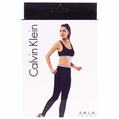 Damski komplet sportowy BAWEŁNA biustonosz + legginsy CALVIN KLEIN czarny