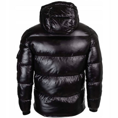 Pikowana puchowa kurtka męska MONCLER zimowa czarna 46