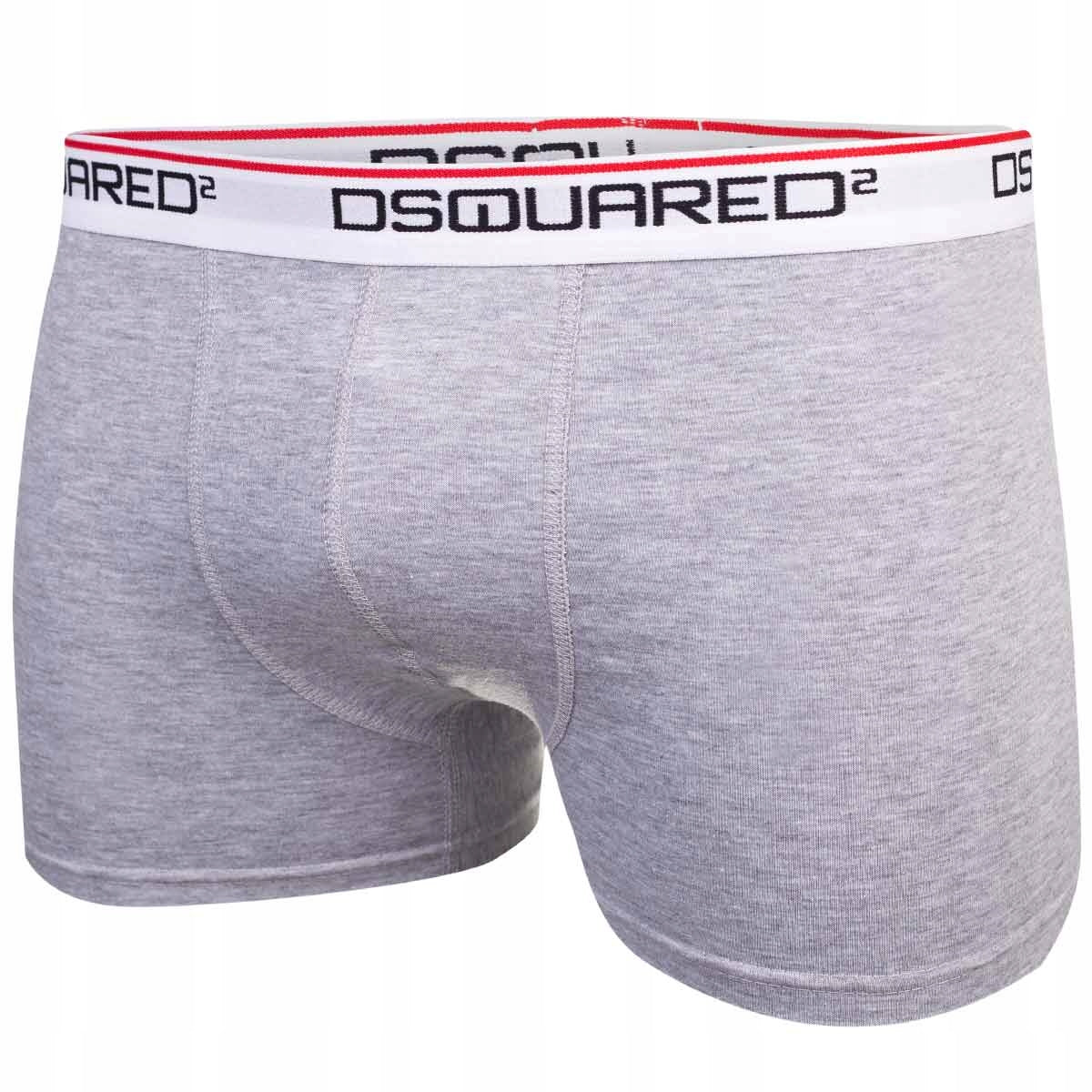 Męskie bokserki bawełniane majtki DSQUARED2 3P czarne, granatowe, szare
