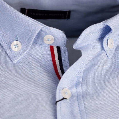 Koszula męska TOMMY HILFIGER długi rękaw BAWEŁNA niebieska