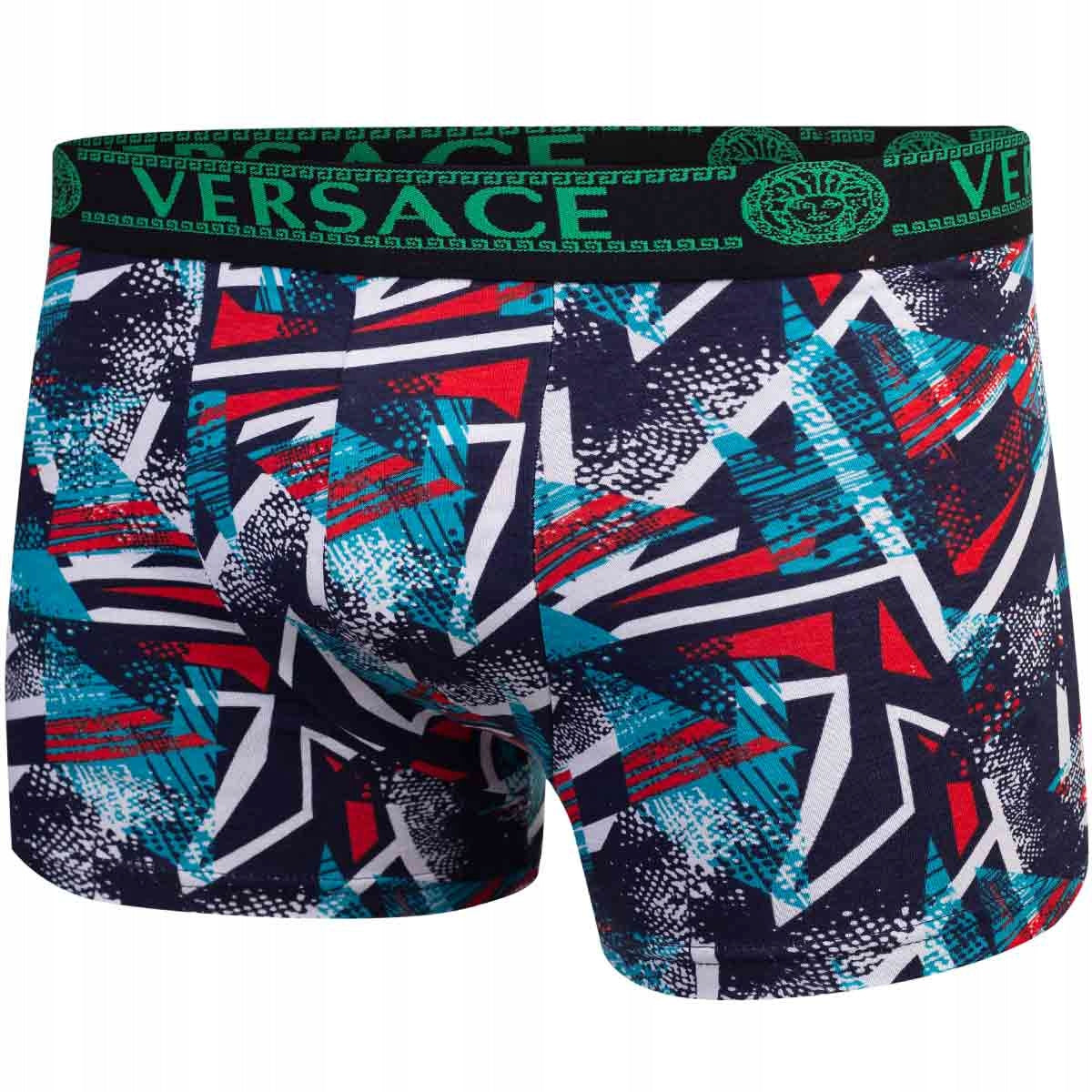 Męskie bokserki GIFTBOX PREZENT majtki VERSACE 3P granatowe, czerwone