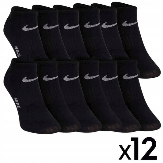 Skarpetki NIKE stopki 100% bawełna 12 PAR czarne