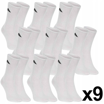 Skarpetki ADIDAS skarpety 9 PAR bawełna długie cienkie białe 41-46