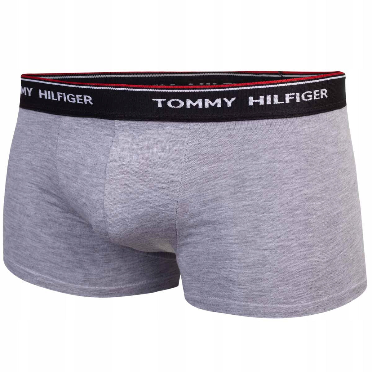Męskie bokserki majtki TOMMY HILFIGER 3P czarne, szare, granatowe