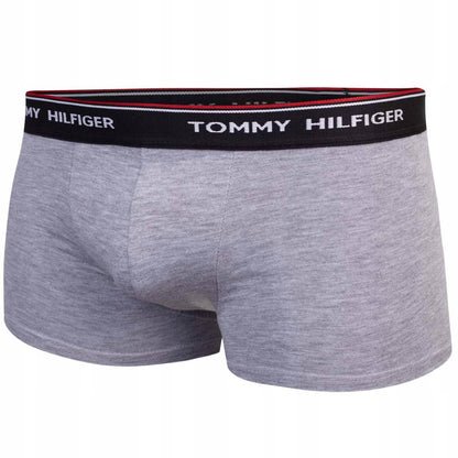 Męskie bokserki majtki TOMMY HILFIGER 3P czarne, szare, granatowe