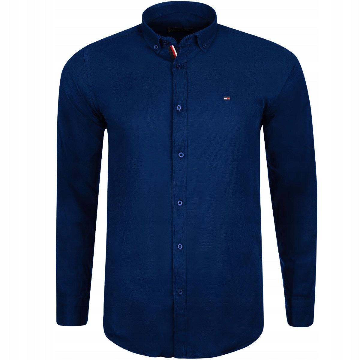 Koszula męska TOMMY HILFIGER długi rękaw BAWEŁNA granatowa