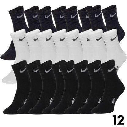 Skarpetki NIKE skarpety 100% bawełna 12 PAR białe/czarne/grafitowe