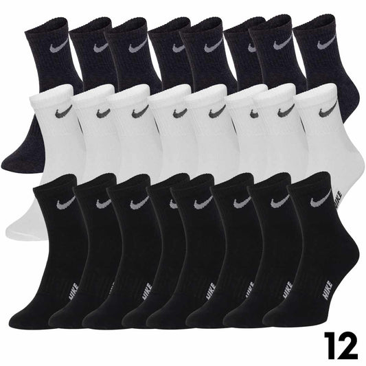 Skarpetki NIKE skarpety 100% bawełna 12 PAR białe/czarne/grafitowe