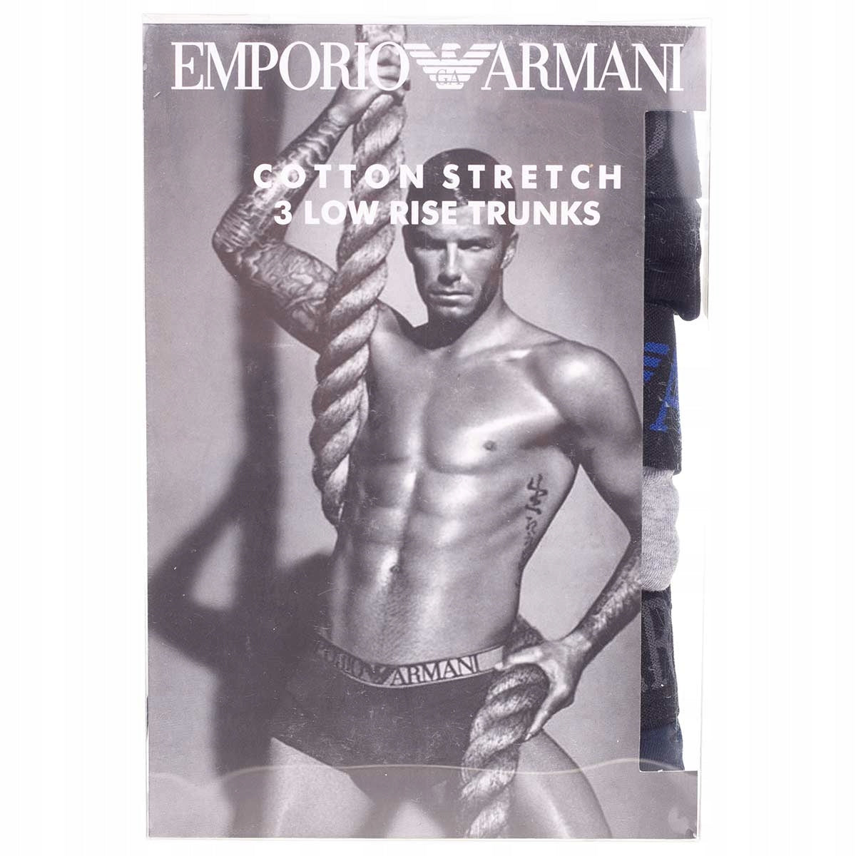 Męskie bokserki bawełniane EMPORIO ARMANI 3P granatowe, szare, czarne