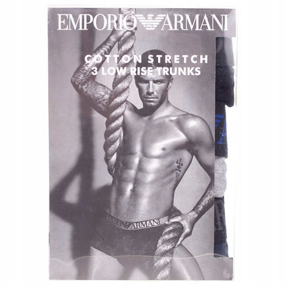 Męskie bokserki bawełniane EMPORIO ARMANI 3P granatowe, szare, czarne