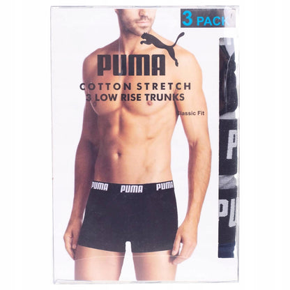 Męskie bokserki bawełniane majtki PUMA 3P czarne, granatowe, szare