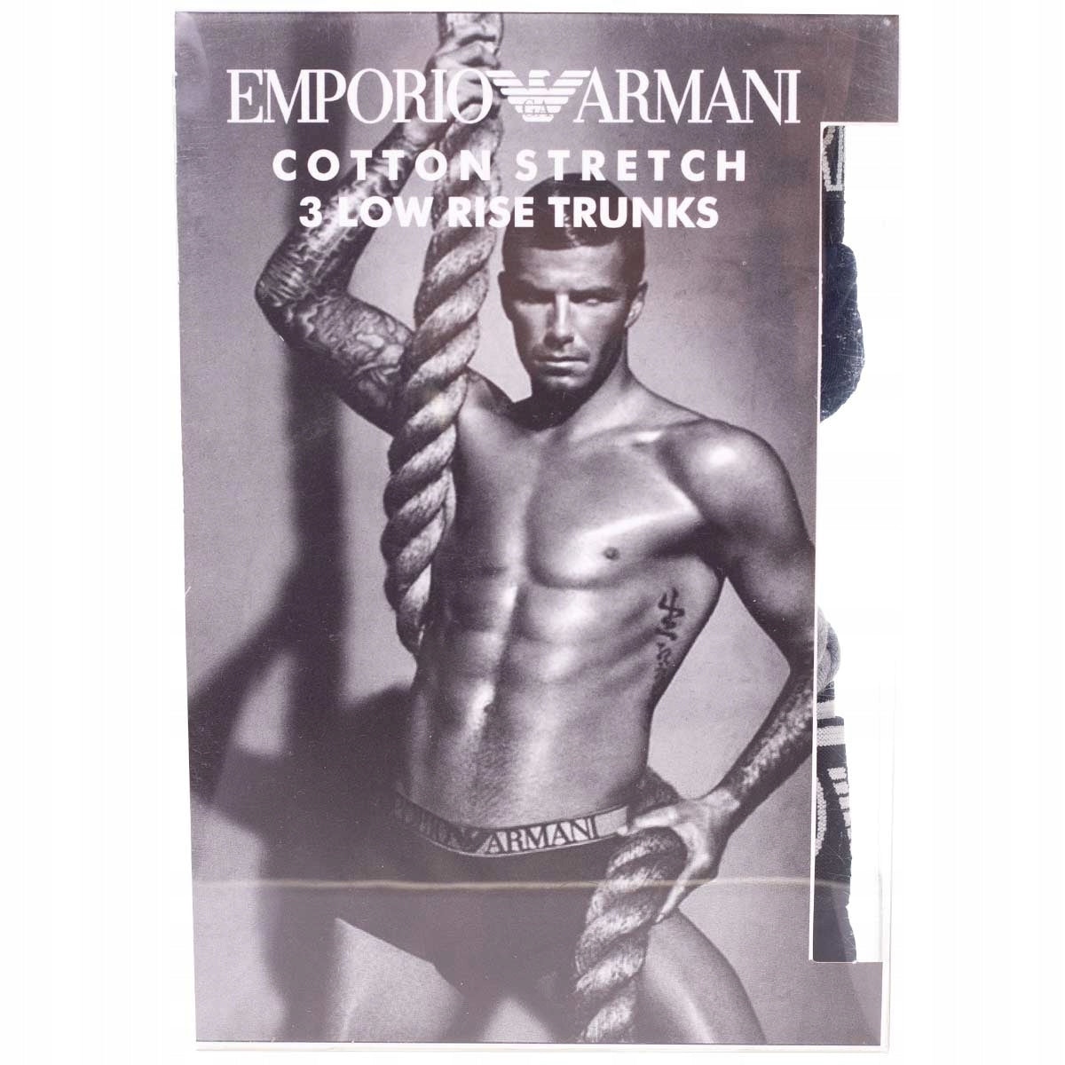 Męskie bokserki bawełniane EMPORIO ARMANI 3P czarne, szare, granatowe