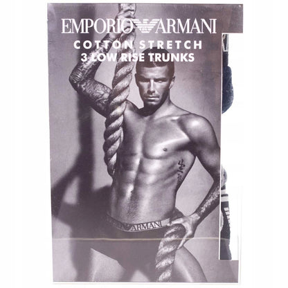 Męskie bokserki bawełniane EMPORIO ARMANI 3P czarne, szare, granatowe