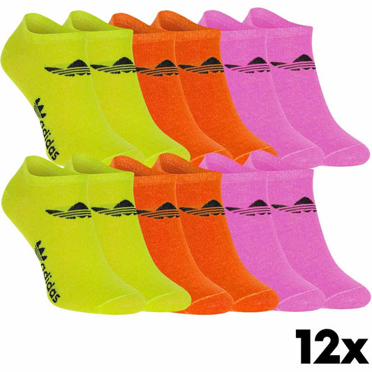 Skarpetki ADIDAS stopki 12 PAR 100% BAWEŁNA pomarańczowe/różowe/limonka