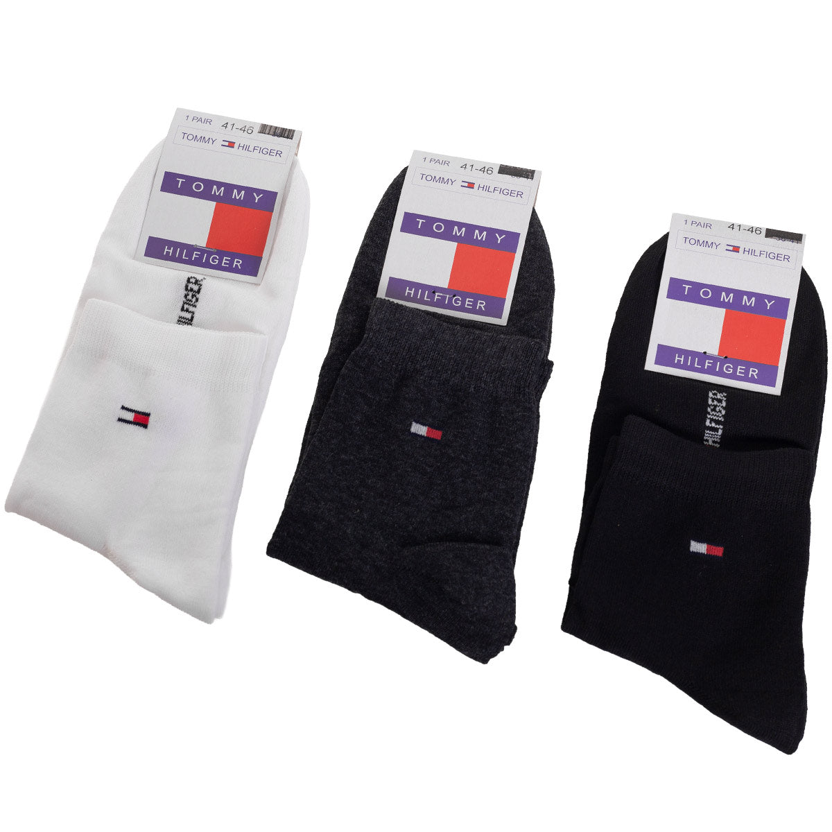 Skarpetki TOMMY HILFIGER skarpety 12 par białe/grafitowe/czarne