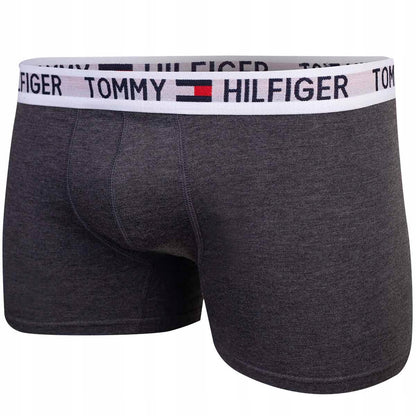 Męskie bokserki majtki TOMMY HILFIGER 3P czarne, grafitowe, szare