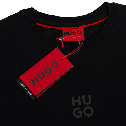 Koszulka męska t-shirt czarna logo HUGO BAWEŁNA
