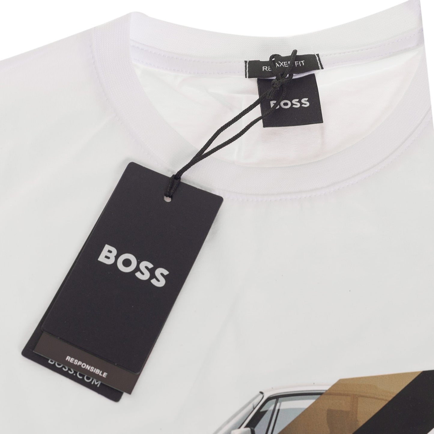 Koszulka męska t-shirt BOSS biała BAWEŁNA
