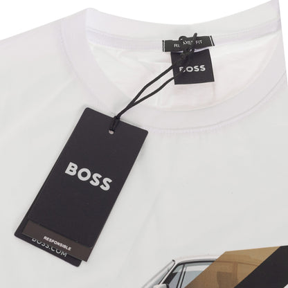 Koszulka męska t-shirt BOSS biała BAWEŁNA