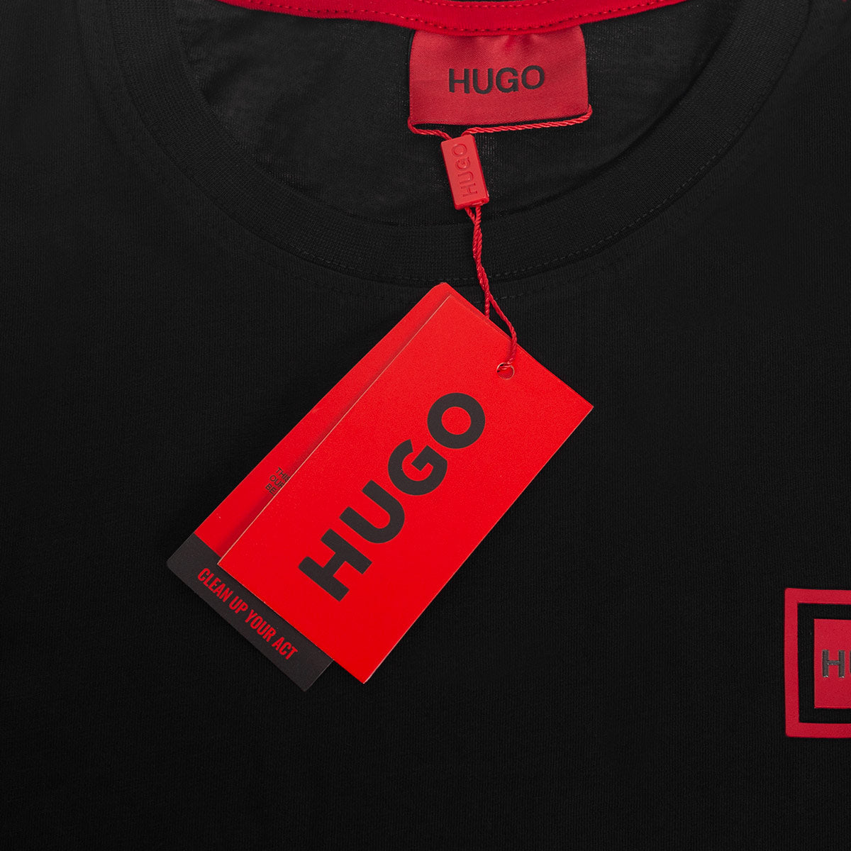 Koszulka męska t-shirt czarna logo HUGO 100% BAWEŁNA